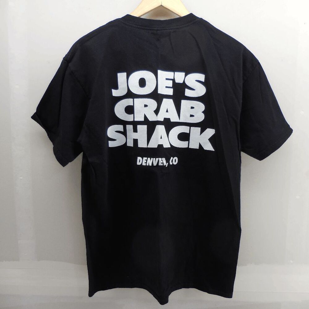Joes Crab Shack Denver T Shirt Adult Large Black Short Sleeve BITE ME, Vintage